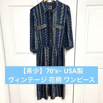 [ 레어 ] 70s~ USA제 빈티지 꽃무늬 원피스