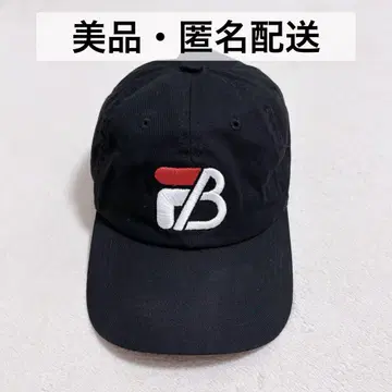 FILA BE:FIRST 콜라보 로고 자수 캡 모자 블랙