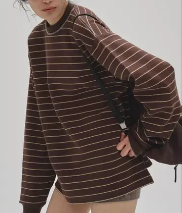todayful Border Long T-shirts 초코