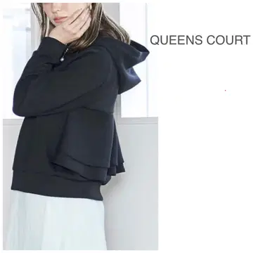 새상품급 QUEENS COURT 세탁 가능한 백 티어드 후드티 2