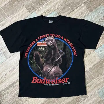 USA제 anvil Budweiser T셔츠 페럿 개구리 레어