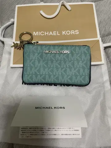 MICHAEL KORS 민트 그린 카드 케이스