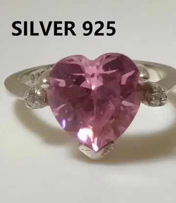 Pink Heart Silver 하트형 핑크 스톤 반지 925 실버