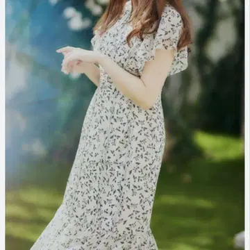 Her lip to muguet printed romantic dress