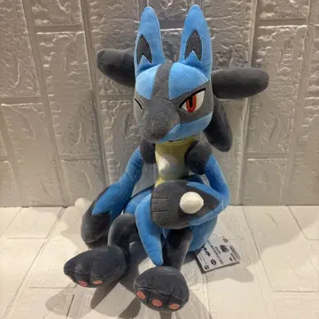 BANDAI 한정판 포켓몬 모후굿토 꼬리 봐봐! 봉제 인형 루카리오