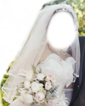 화이트 웨딩 베일 펄과 레이스 포함