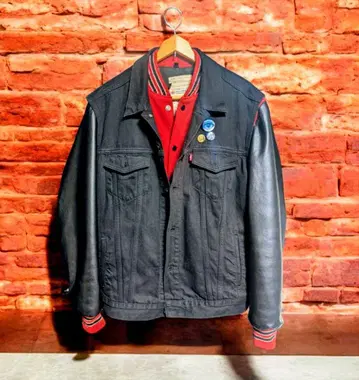 Levis 블랙 트래커 자켓 롱 빈티지 바시티 자켓 80s