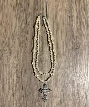 Rosenkreuz 펄 크로스 펜던트 목걸이
