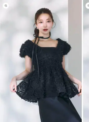 플라워 플럼 백리본 튜닉