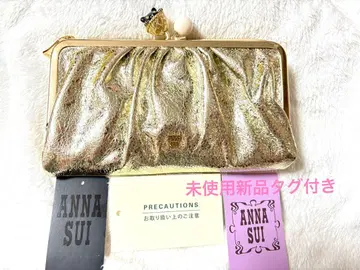 새상품 ANNA SUI 안나수이 인 더 바스켓 장지갑 고양이 금 골드