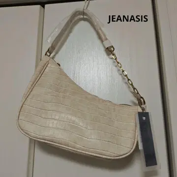 JEANASIS 아이보리 악어 엠보싱 핸드백