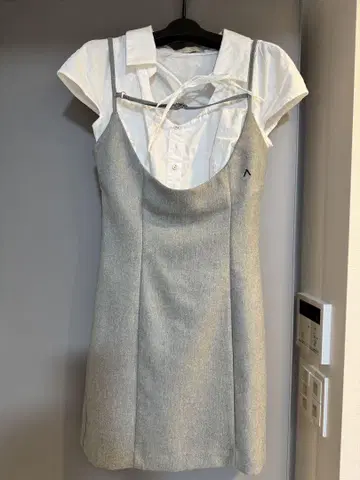 andmary Betty 레이어드 드레스 베이지 그레이