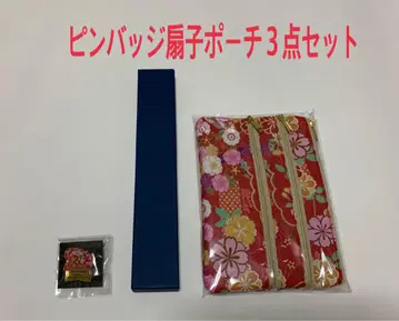 오사카 간사이 엑스포 이이다 홀딩스 핀 배지 부채 파우치 3종 세트