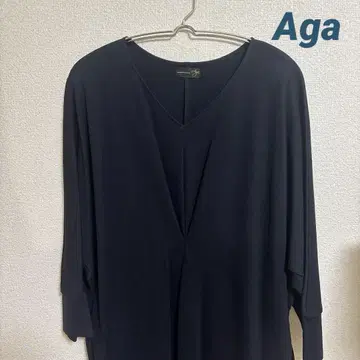 Aga noritake 돌먼 슬리브 원피스 네이비