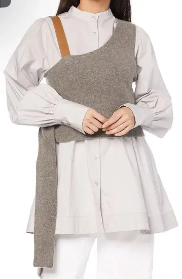 FRAY I.D 디자인 니트 뷔스티에 레이어드 블라우스 셔츠 이소재 F