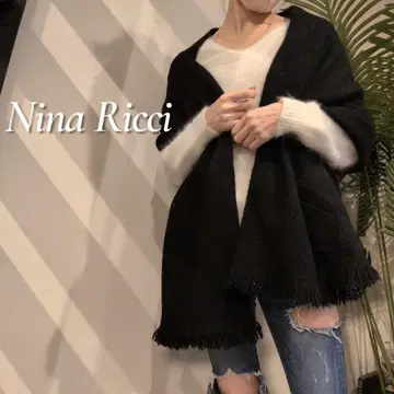 Nina Ricci 캐시미어 100 프린지 머플러 숄