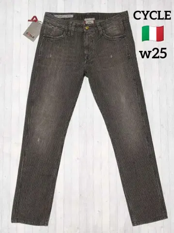 CYCLE BAGGY 스트라이프 테이퍼드 핏 청바지 W25