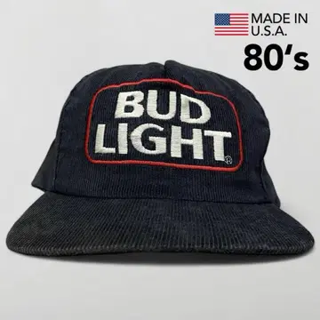 80s USA BUD LIGHT 코듀로이 트래커 캡