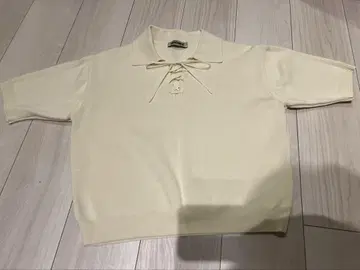NKNIT 레이스업 스키퍼 니트 스웨터 반팔 1 아이보리