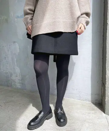 Spick and Span 멜톤 A라인 미니 스커트