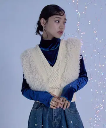 [ miette ] 케이블 퍼 숏 베스트
