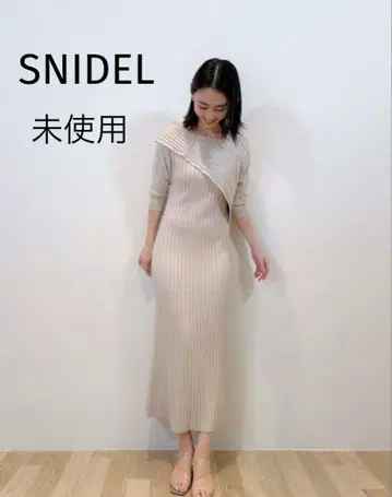 SNIDEL 스나이델 롱 원피스 니트 미사용 free size 실크