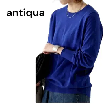 antiqua 크루넥 천축 니트 블루 Free 새상품급