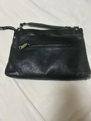 FIGARO Paris 짙은 녹색 가죽 클러치백