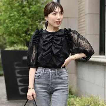 메루카리 내 최저가! trefle 도트 오간자 상의 사이즈 01