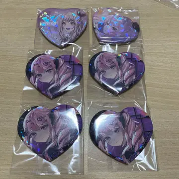 아키야마 미즈키 반짝반짝 빅 하트형 캔뱃지 6개 세트