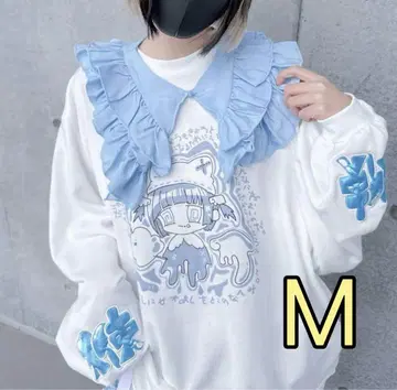 누타. 천사계 패션 탈부착 카라 트레이닝복 풀오버 화이트 M