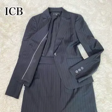 ICB 셋업 스커트 수트 블랙 스트라이프 M 사이즈 상당