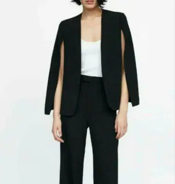 ZARA 노카라 케이프 자켓 블랙 S 슬릿
