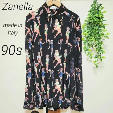Zanell  올 패턴 셔츠 긴팔 90s 구제 의류 이탈리아제