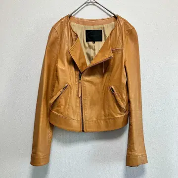 새상품급 언타이틀 양가죽 더블 라무 가죽 자켓 카멜