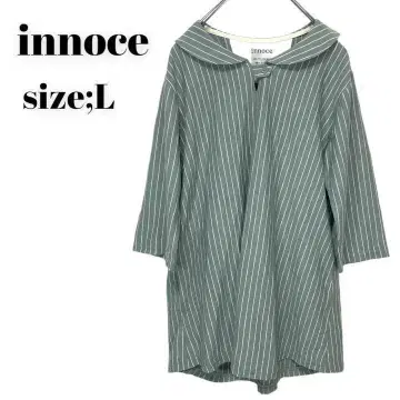 innoce 셔츠 상의 스트라이프 L 세련된 귀여운 고급