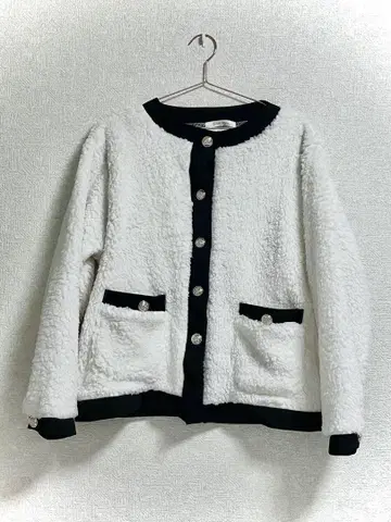 보아 자켓 화이트/블랙 M 사이즈