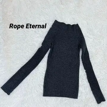Rope Eternal 오프숄더 긴팔 니트 숏 기장 그레이
