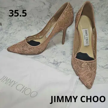 JIMMY CHOO 핑크 베이지 레이스 펌프스