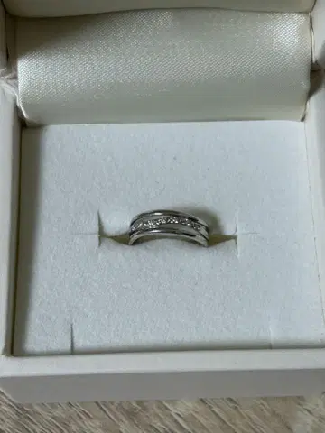K10 화이트 골드 핑키링 4호