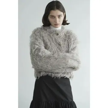 CLANE SHAGGY SHORT KNIT CARDIGAN
