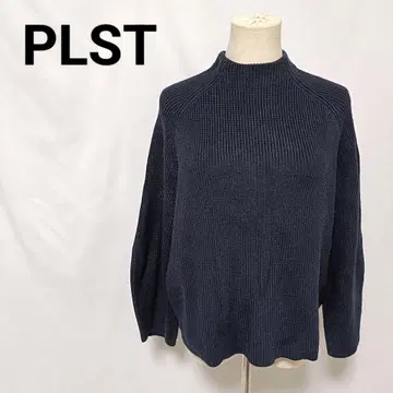 PLST 플라스테 리브 모크넥 스웨터 니트 네이비 M