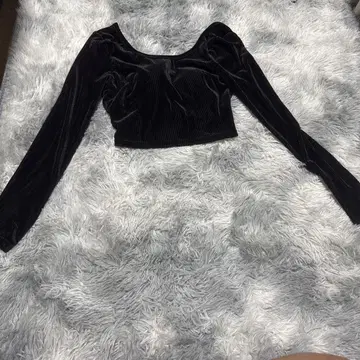 GYDA VELOUR RIB BACK CROSS TOPS