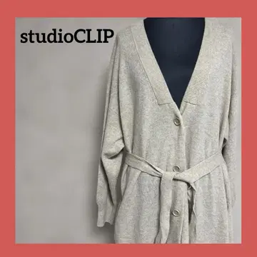 studio CLIP 롱 가디건 M 베이지 울 니트