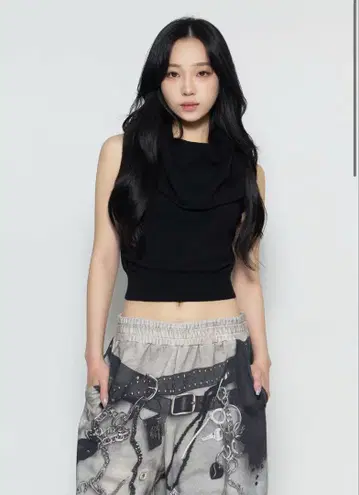 S backless knit tops black