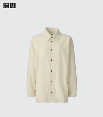 미사용 새상품 유니클로 유니클로U 드레이프 셔츠 베이지