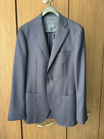 고급 원단 REDA Super110's 홉색 네이비 자켓