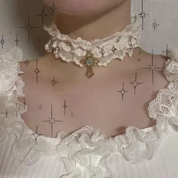 y2k 페어리 그런지 발레코어 초커 목걸이 핸드메이드