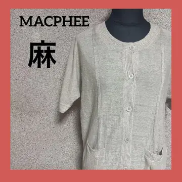 MACPHEE 린넨 100% 가디건 베이지 사이즈 1 봄/여름