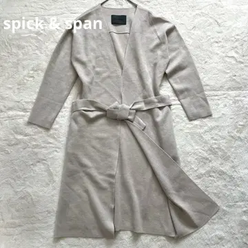 새상품급 Spick & Span 롱 가디건 울 벨트 얇은 소재 F